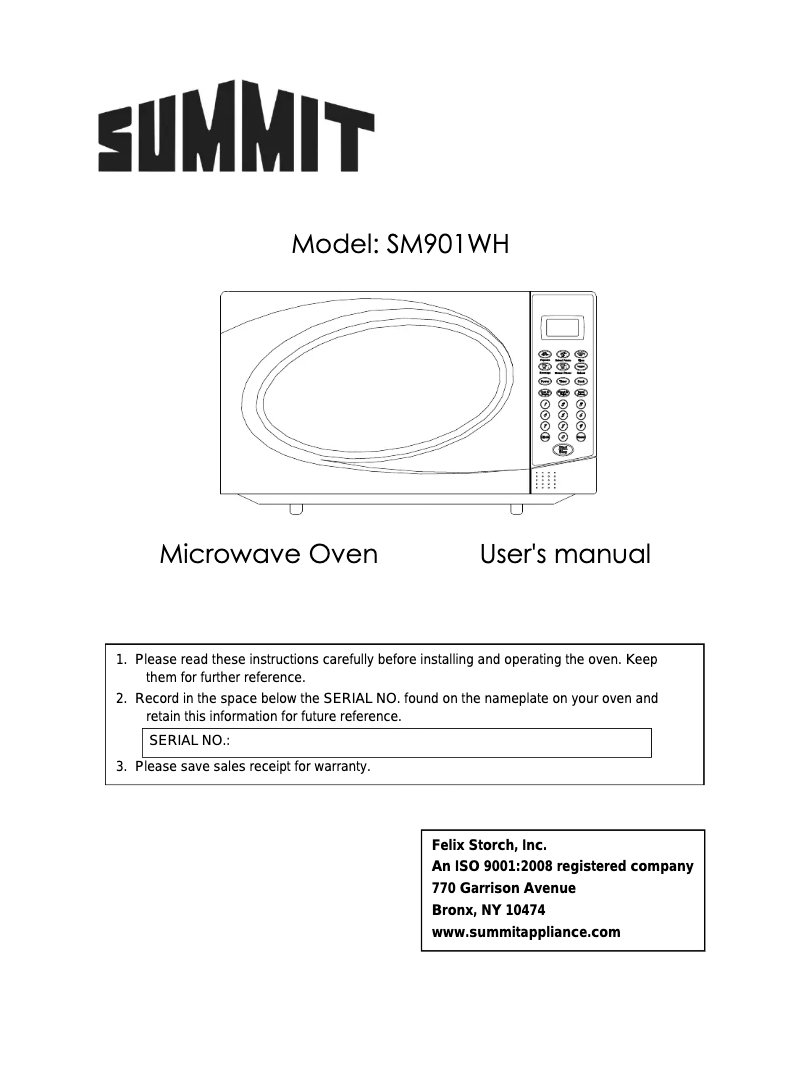 Imagen de la primera página del manual del dispositivo SM901WH