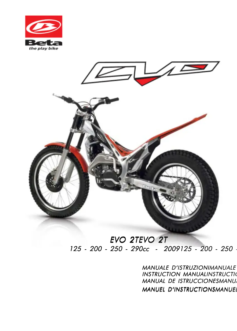 Imagen de la primera página del manual del dispositivo EVO 250 2T (2009)