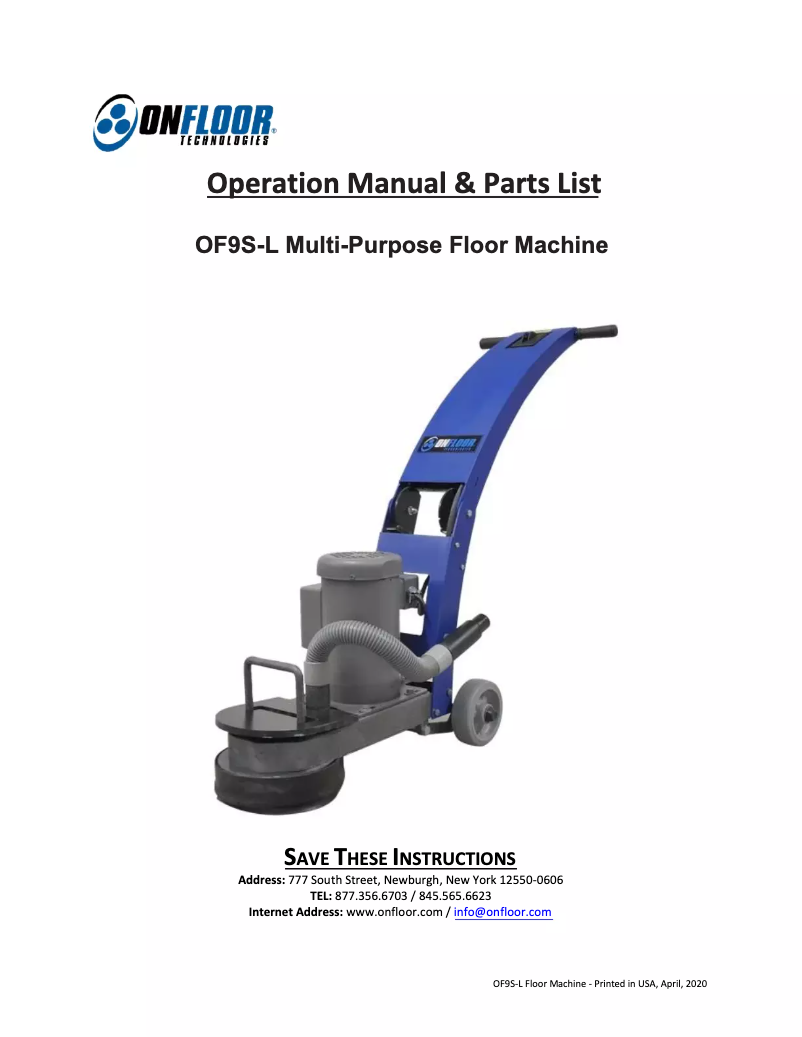 Imagen de la primera página del manual del dispositivo OF9S-L