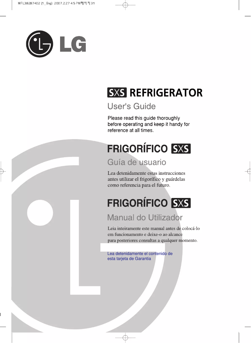 Página 1 del manual Manual de usuario LG GR-P2271EWR