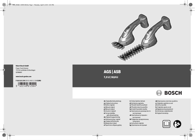 Imagen de la primera página del manual del dispositivo ASB 7.2 LI