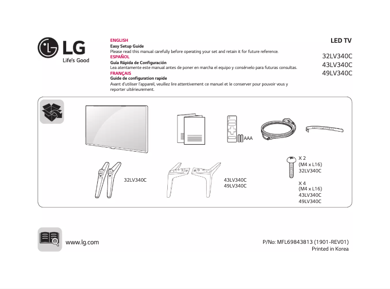 Página nº 1 - Manual de usuario LG 32LV340CLA