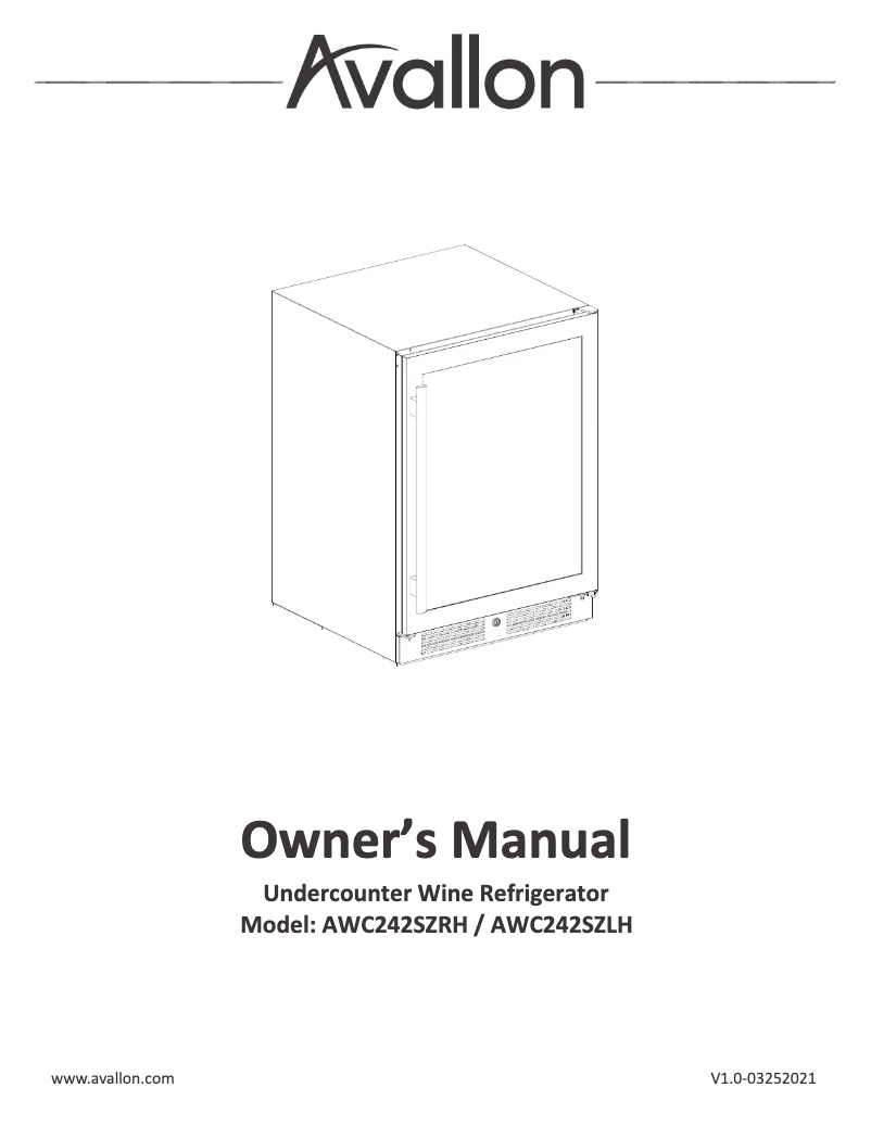 Imagen de la primera página del manual del dispositivo AWC242SZ