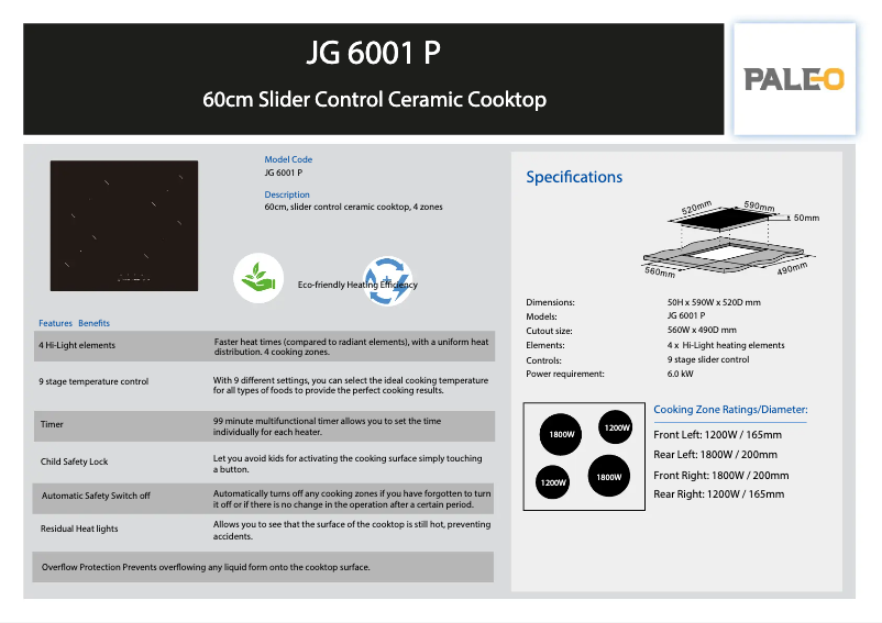 Imagen de la primera página del manual del dispositivo JG 6001