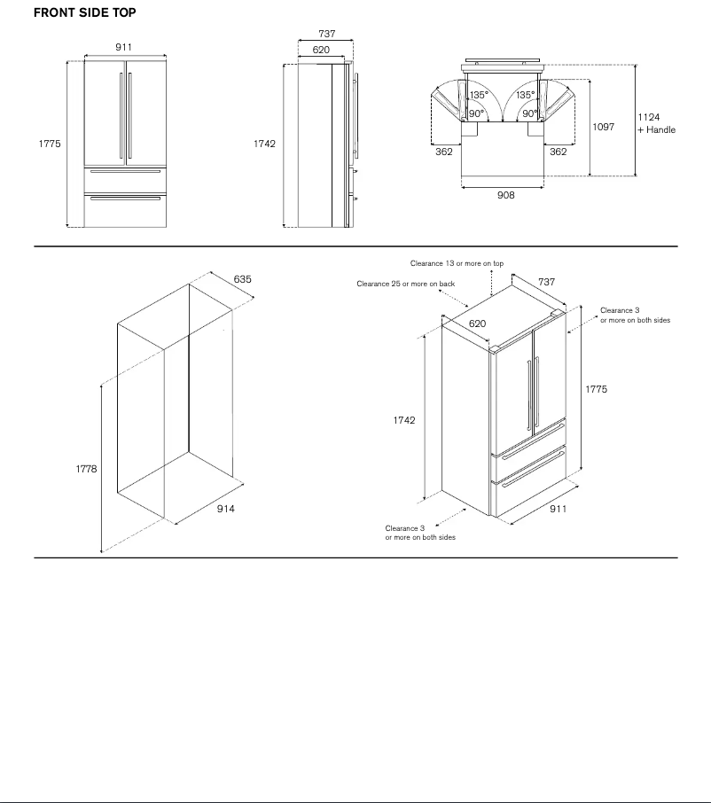 Imagen de la primera página del manual del dispositivo REF904FFNXTC