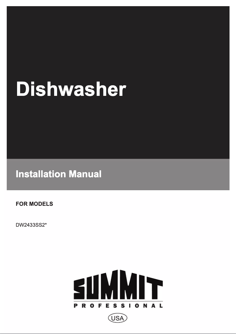 Página 1 del manual Guía de instalación Summit DW2433SS2ADA