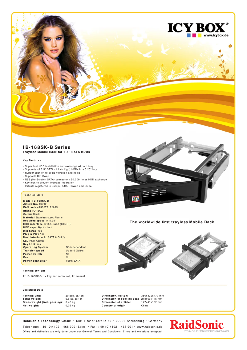 Imagen de la primera página del manual del dispositivo IB-168SK-B