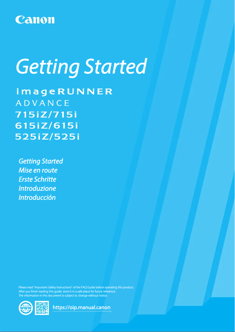 Página 1 del manual Manual de usuario Canon imageRUNNER ADVANCE 715iZ