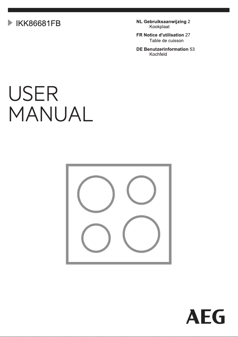 Página nº 1 - Manual de usuario AEG IKK86681FB