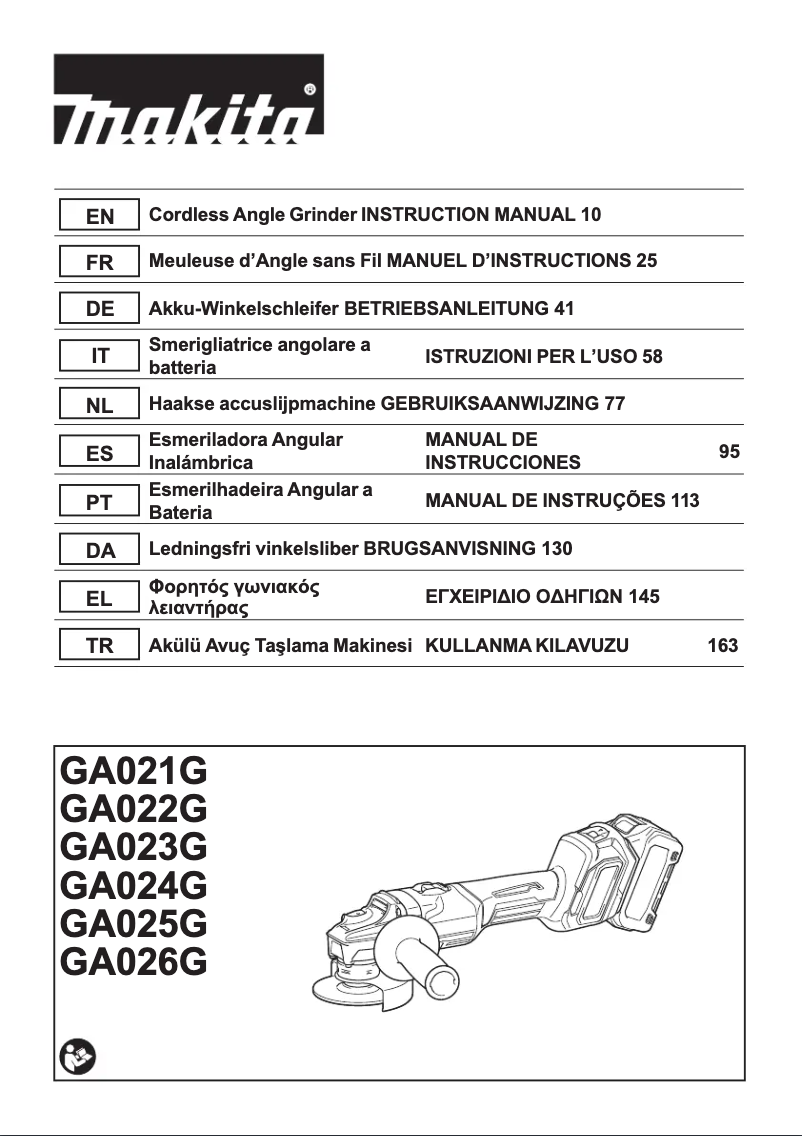 Página 1 del manual Manual de usuario Makita GA023G