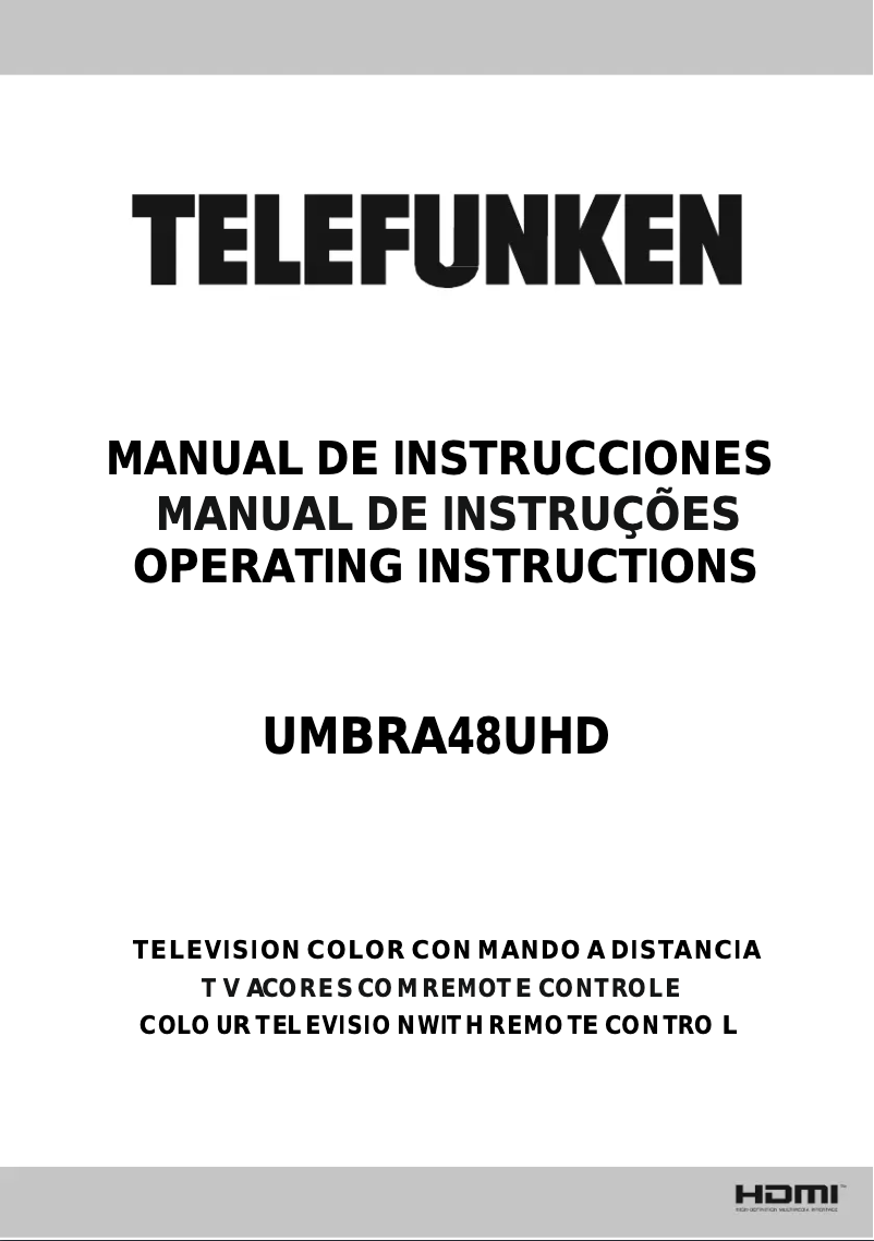 Página 1 del manual Manual de usuario Telefunken UMBRA48UHD