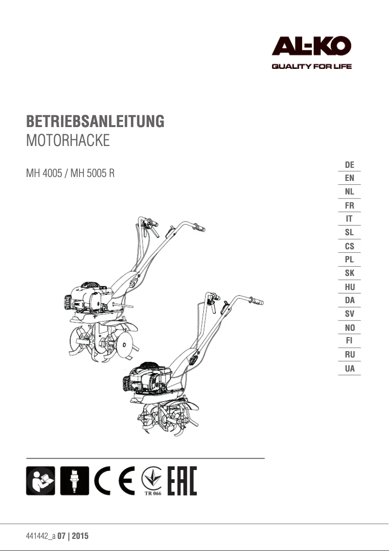Imagen de la primera página del manual del dispositivo MH 4005