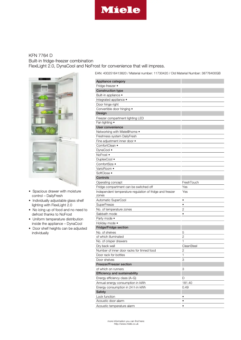 Imagen de la primera página del manual del dispositivo KFN 7764 D