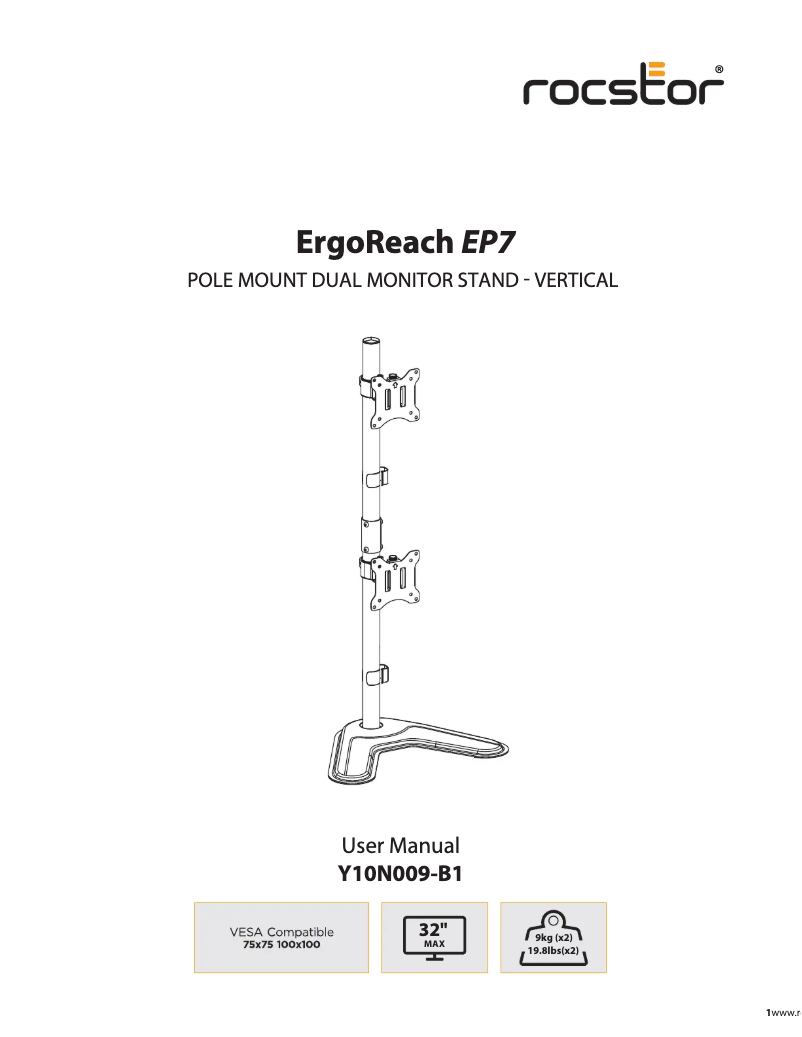 Página nº 1 - Manual de usuario Rocstor ErgoReach EP7