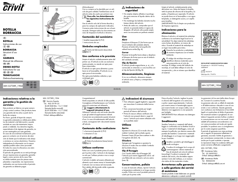 Página nº 1 - Manual de usuario Crivit IAN 327389
