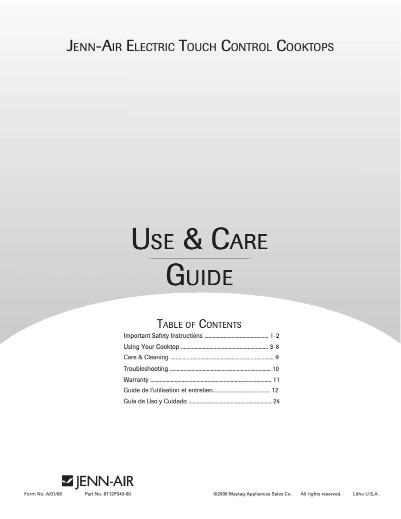 Imagen de la primera página del manual del dispositivo JEC0530ADB