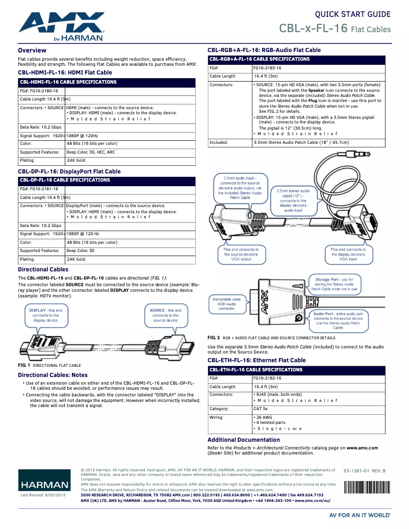 Imagen de la primera página del manual del dispositivo CBL-HDMI-FL
