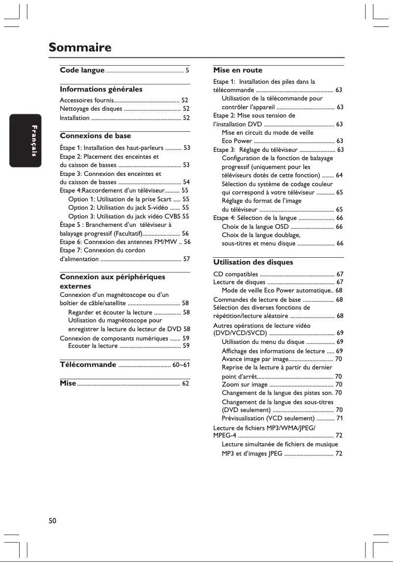 Página 1 del manual Manual de usuario Philips HTS3500S
