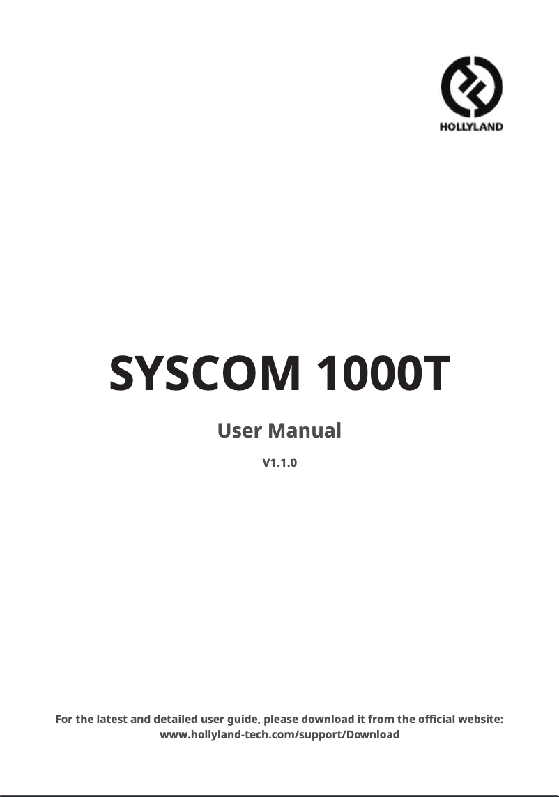 Imagen de la primera página del manual del dispositivo Syscom 1000T