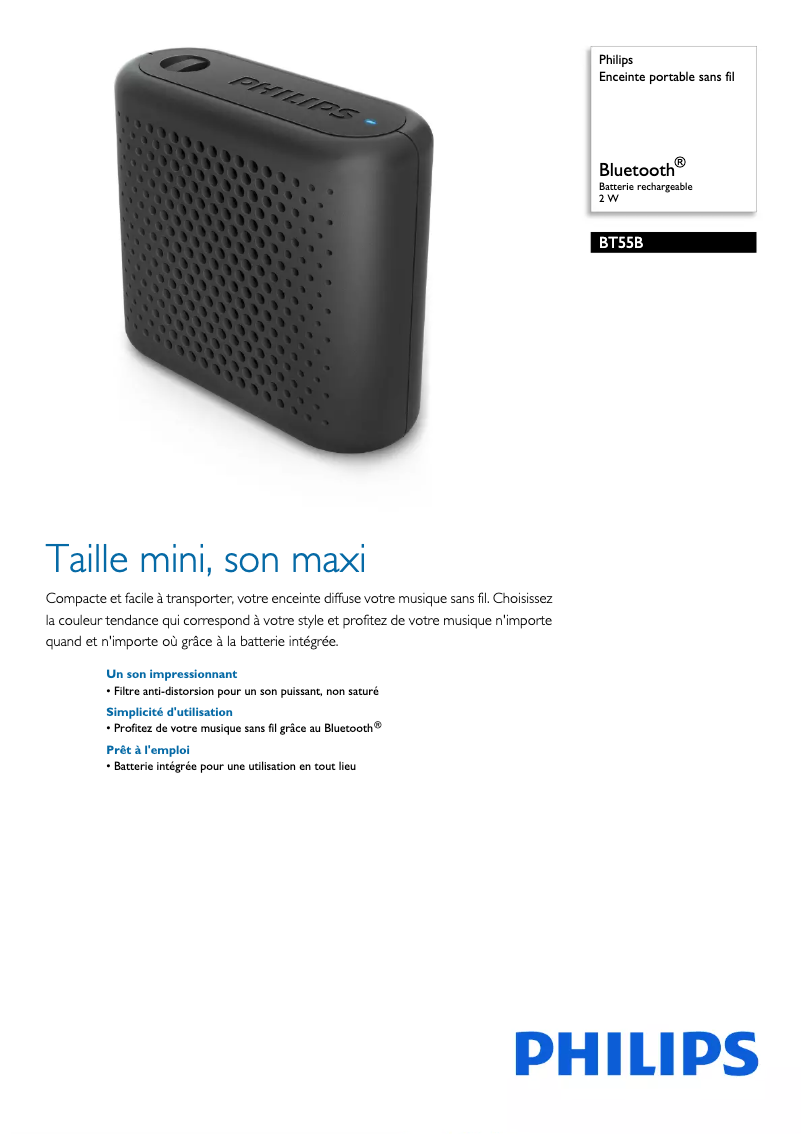 Imagen de la primera página del manual del dispositivo BT55