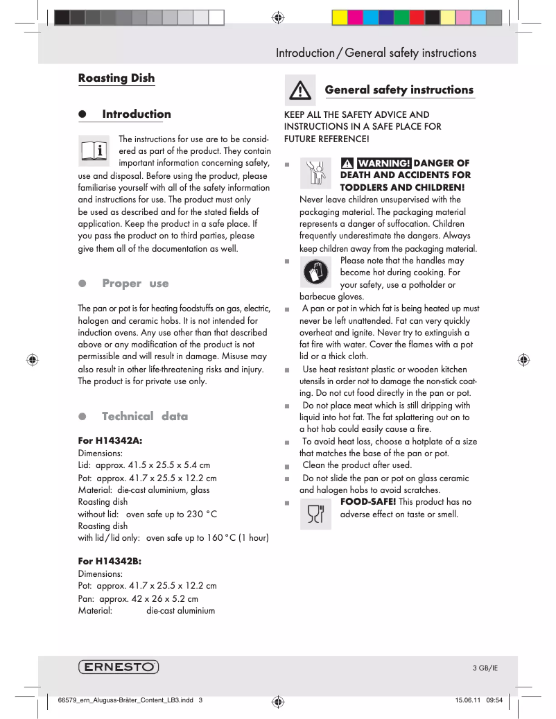 Imagen de la primera página del manual del dispositivo H14342