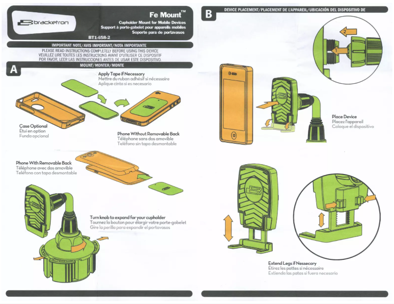 Página 1 del manual Manual de usuario Bracketron Fe Mount