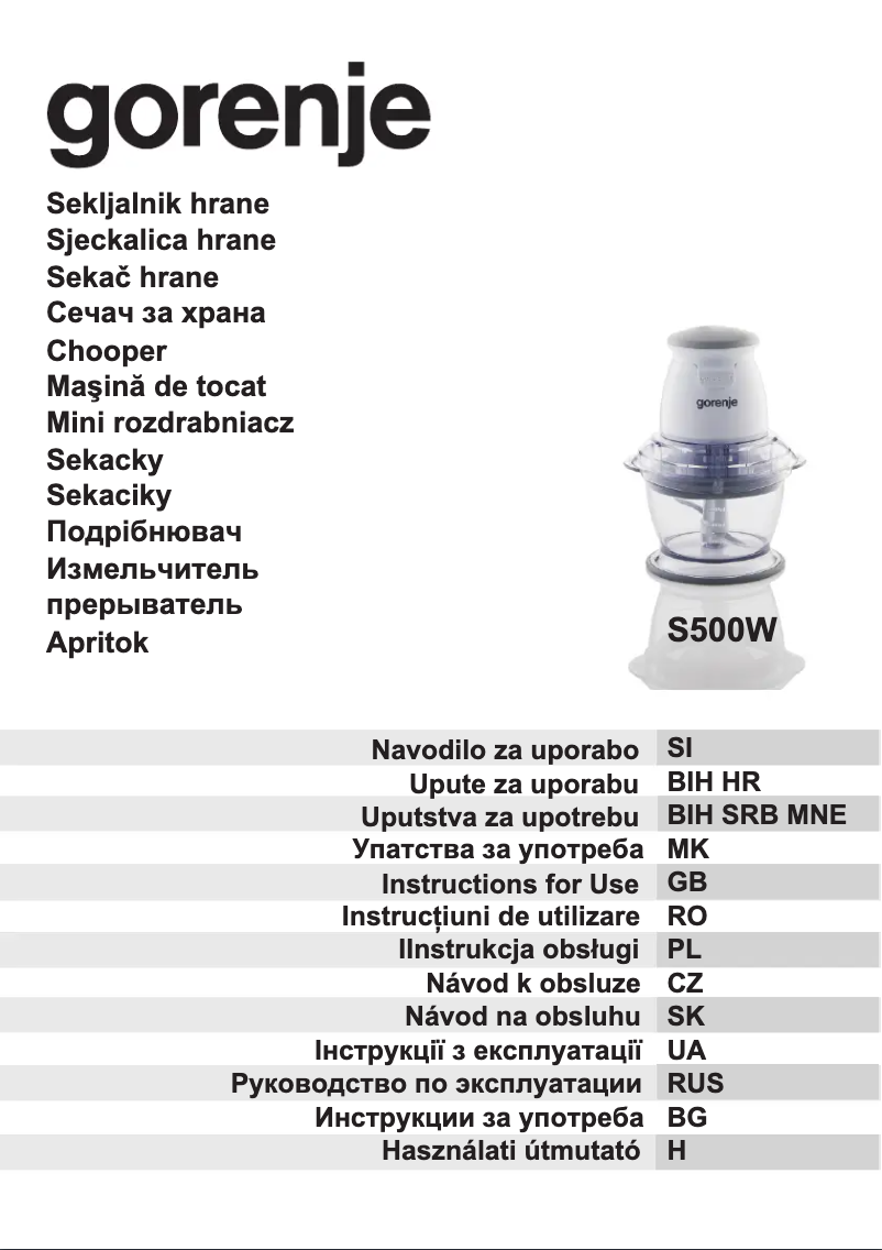 Página 1 del manual Manual de usuario Gorenje S500W