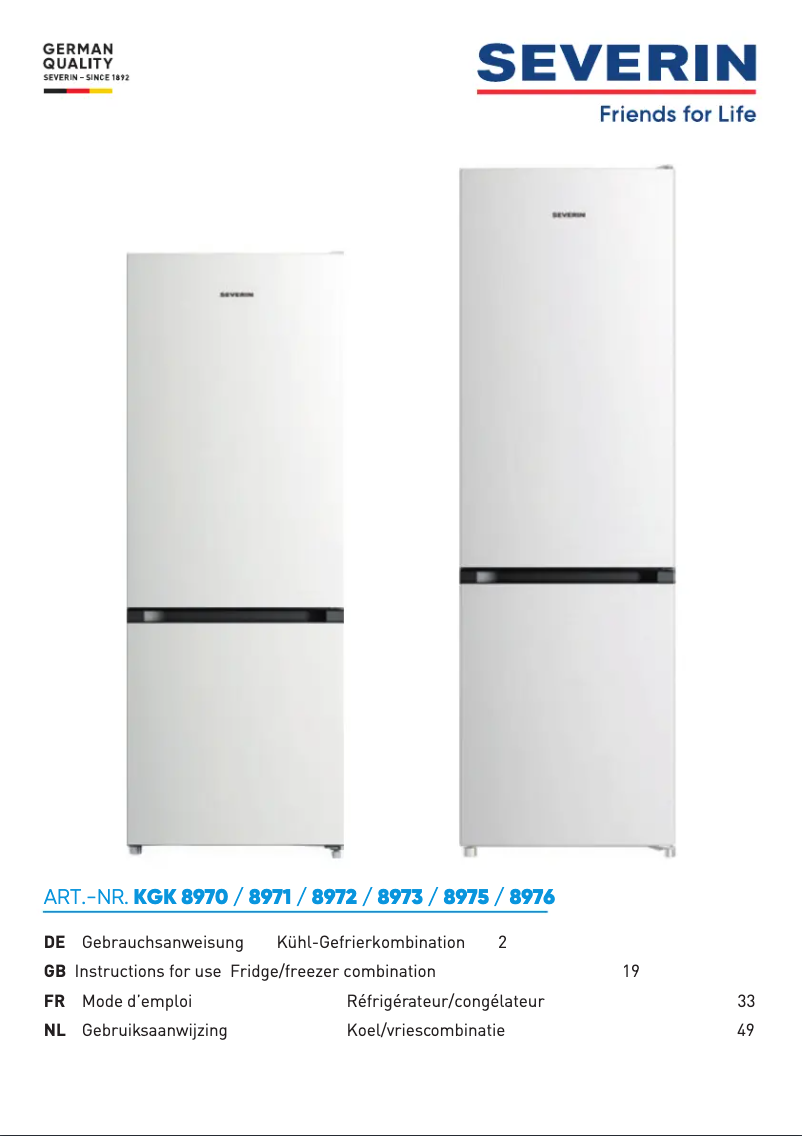 Imagen de la primera página del manual del dispositivo KGK 8973