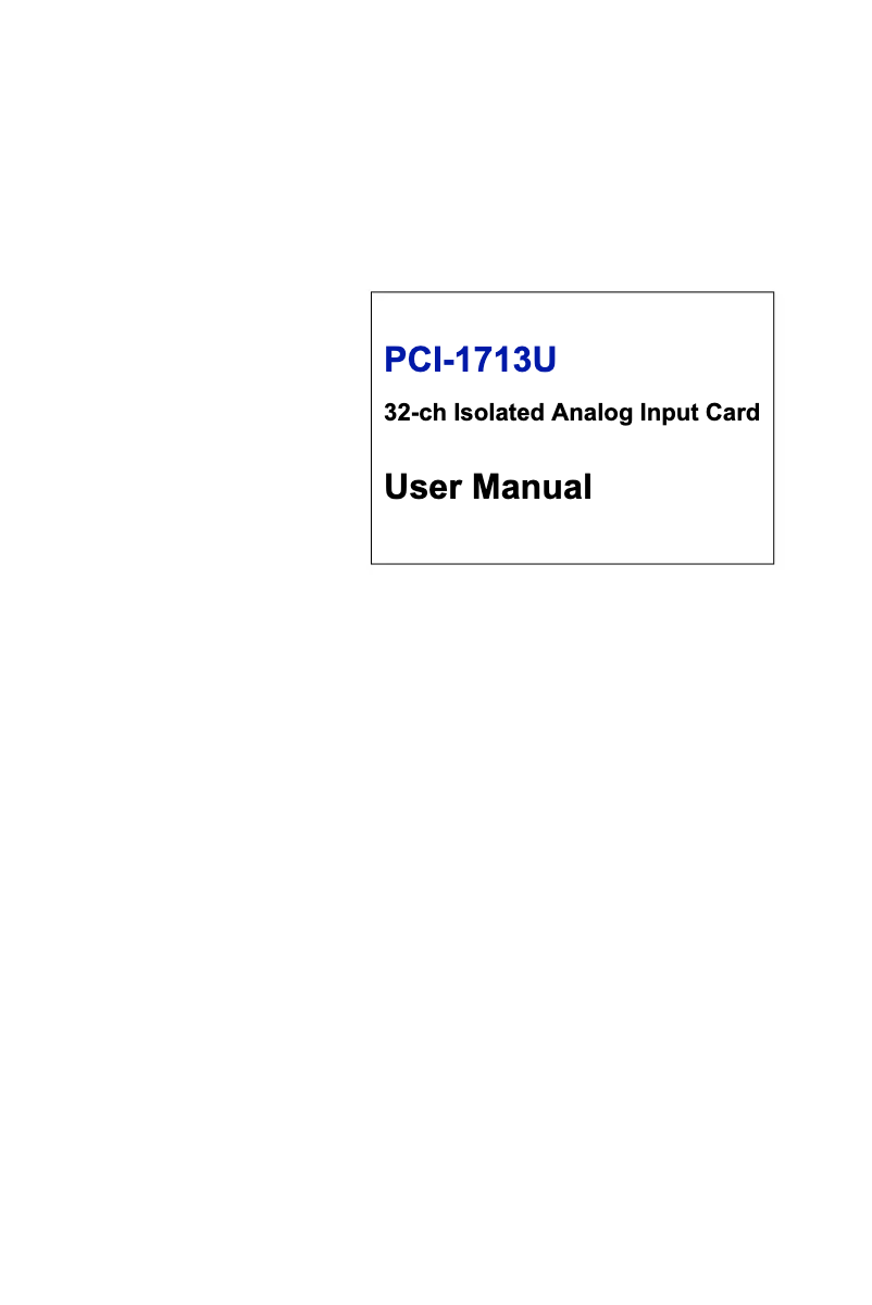 Imagen de la primera página del manual del dispositivo PCI-1713U-BE