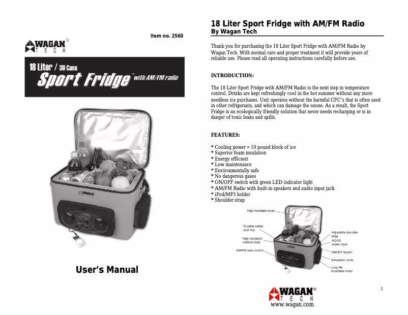 Imagen de la primera página del manual del dispositivo 2560