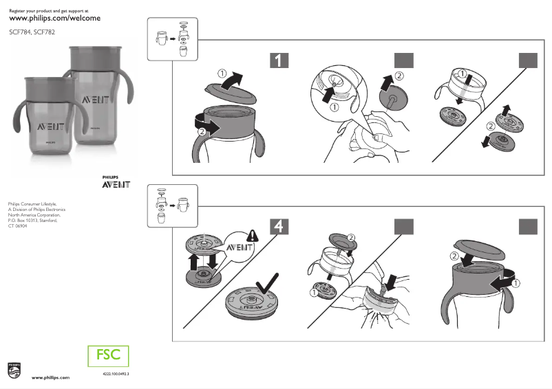 Imagen de la primera página del manual del dispositivo AVENT SCF784