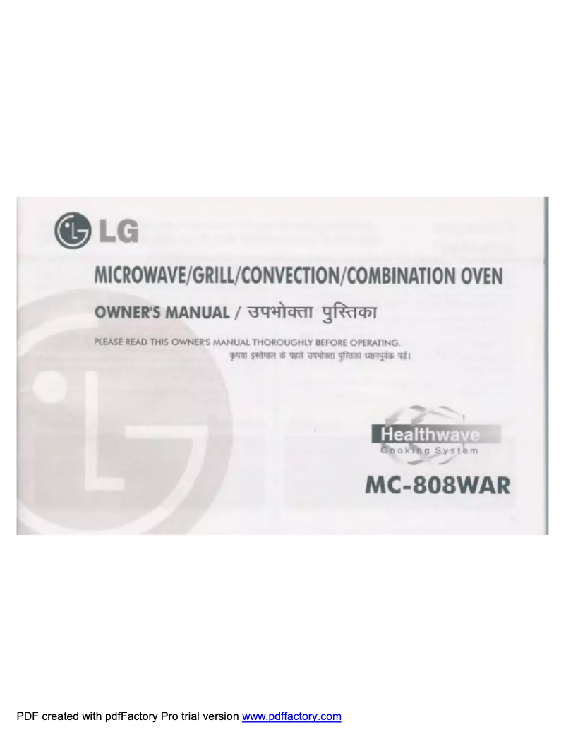 Página 1 del manual Manual de usuario LG MC-808WAR