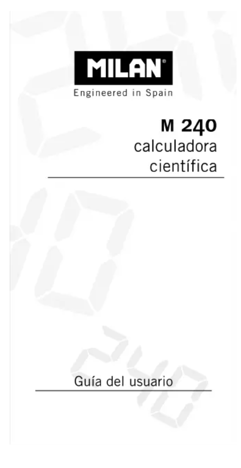 Página 1 del manual Manual de usuario Milan M240