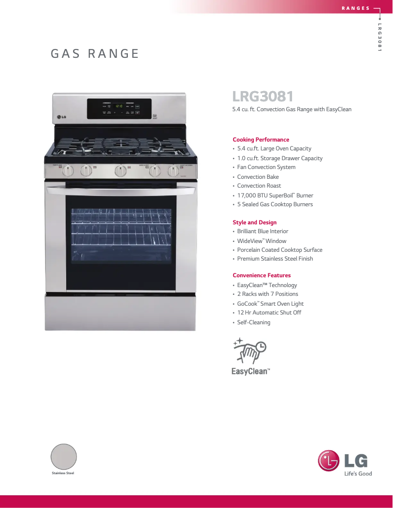 Imagen de la primera página del manual del dispositivo LRG3081ST