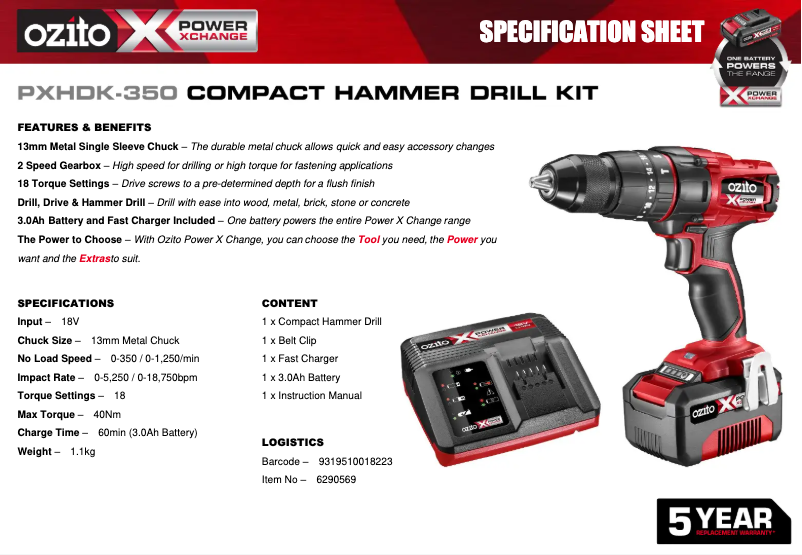 Imagen de la primera página del manual del dispositivo PXHDK-350