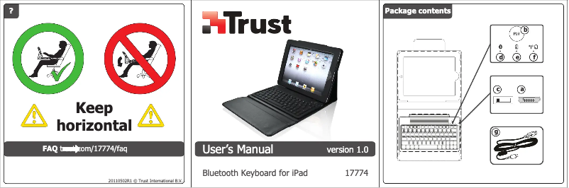Página nº 1 - Manual de usuario Trust Bluetooth keyboard for iPad 17774