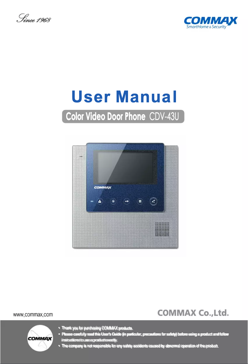 Imagen de la primera página del manual del dispositivo CDV-43U