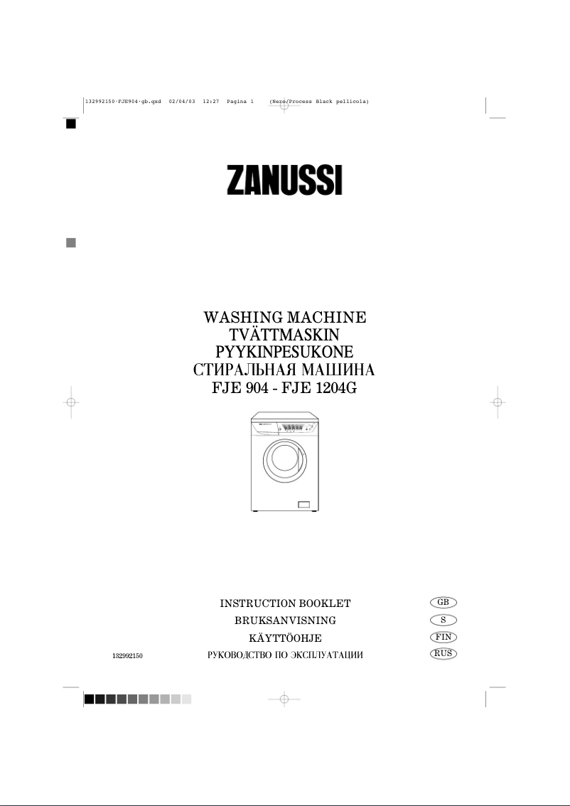 Página 1 del manual Manual de usuario Zanussi FJE 904