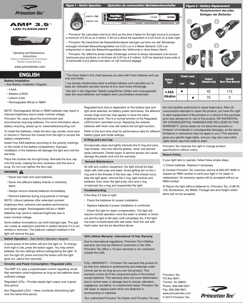 Imagen de la primera página del manual del dispositivo AMP 3.5
