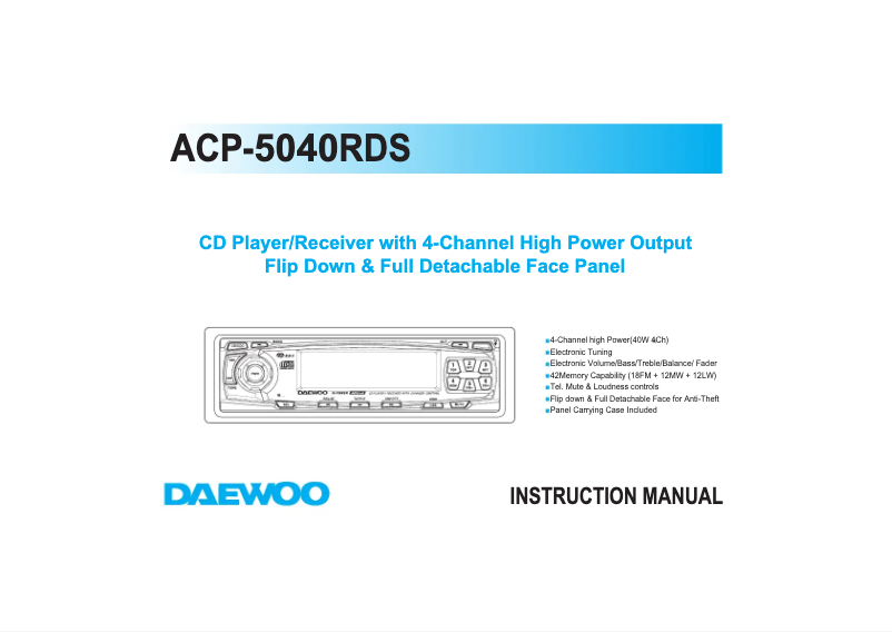 Imagen de la primera página del manual del dispositivo ACP-5040