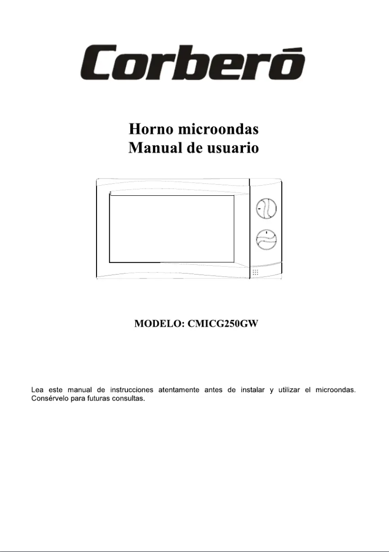 Página 1 del manual Manual de usuario Corbero CMICG250GW