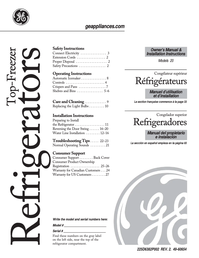 Imagen de la primera página del manual del dispositivo GTH20JBBBB