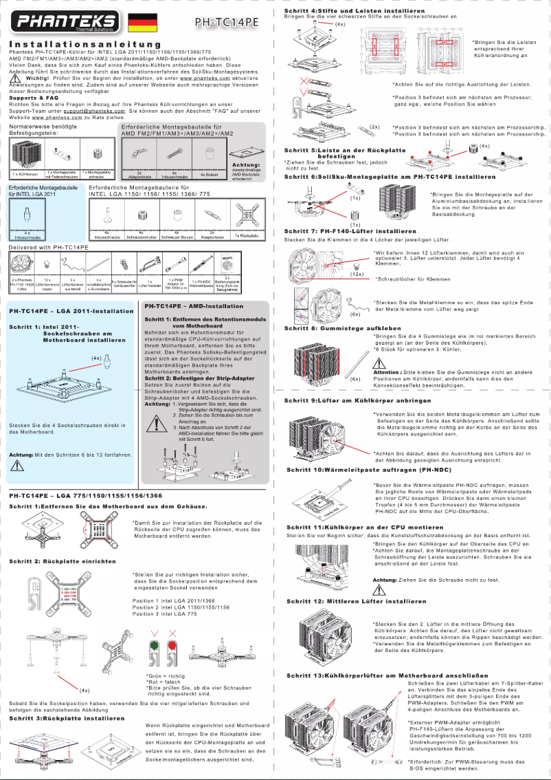 Página 1 del manual Manual de usuario Phanteks PH-TC14PE