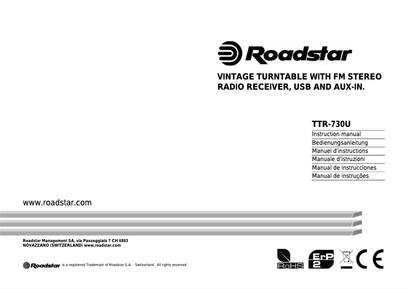 Imagen de la primera página del manual del dispositivo TTR-730U