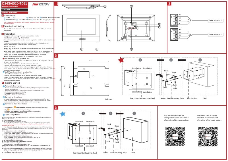 Página nº 1 - Guía de inicio rápido Hikvision DS-KH6320-TDE1