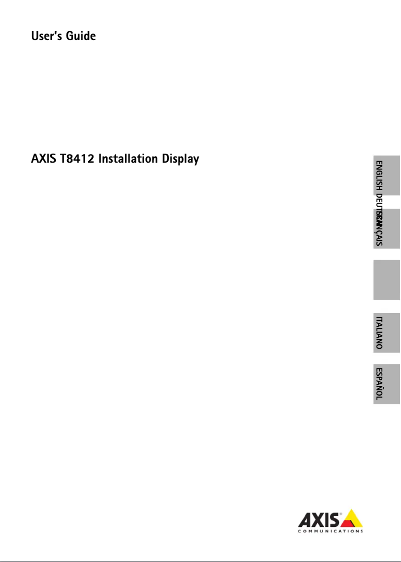 Página nº 1 - Manual de usuario Axis T8412