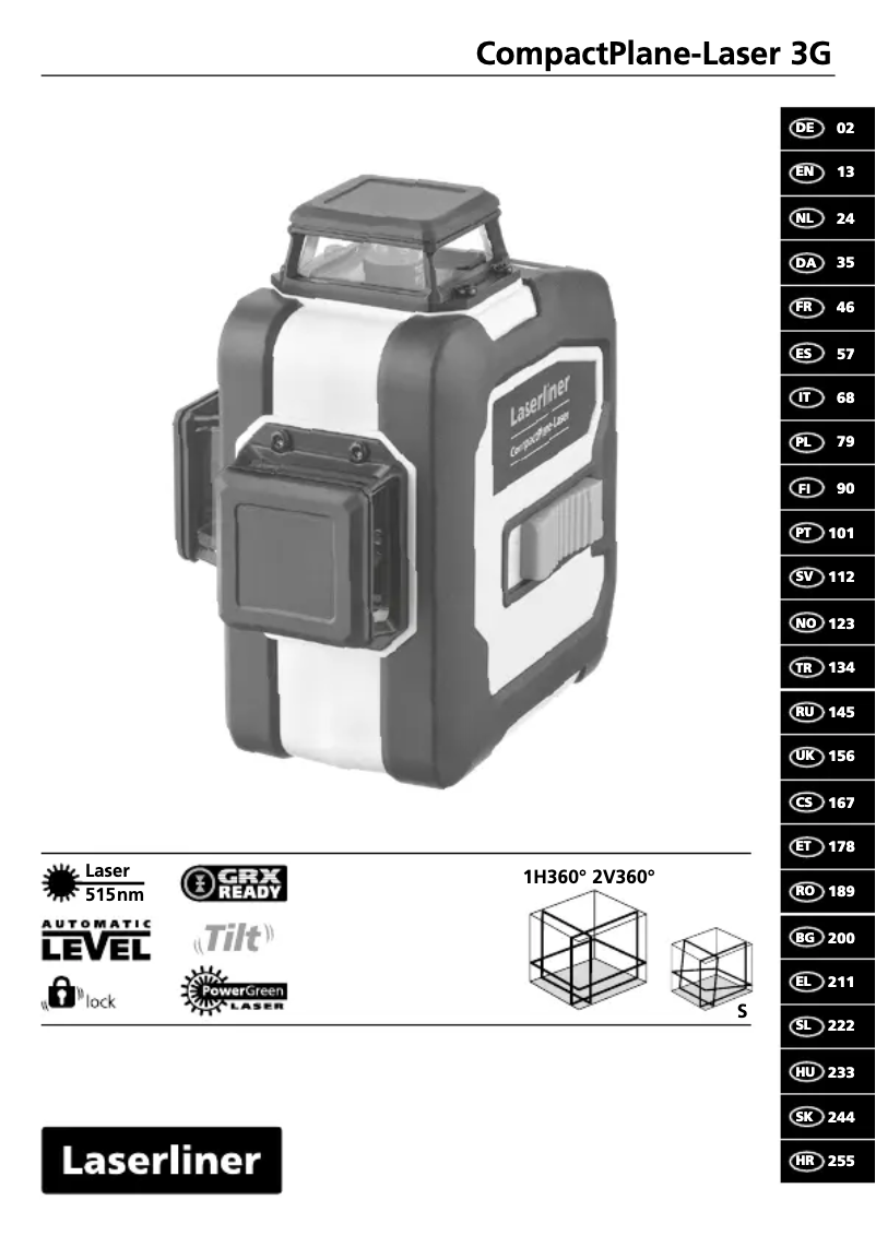 Imagen de la primera página del manual del dispositivo CompactPlane-Laser 3G