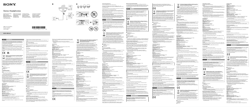Imagen de la primera página del manual del dispositivo MDR-XB55AP
