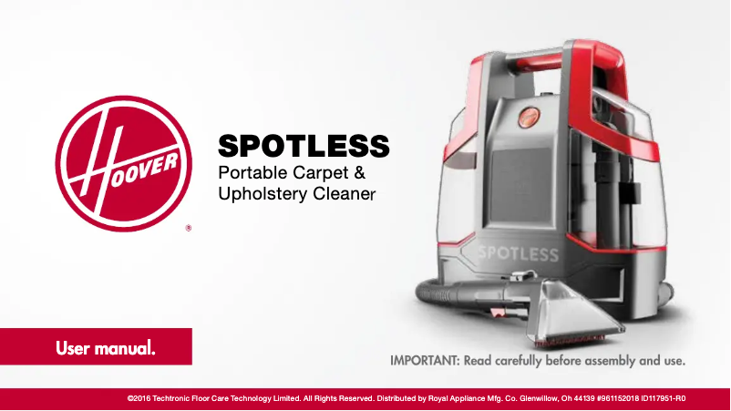 Página 1 del manual Manual de usuario Hoover Spotless FH11300