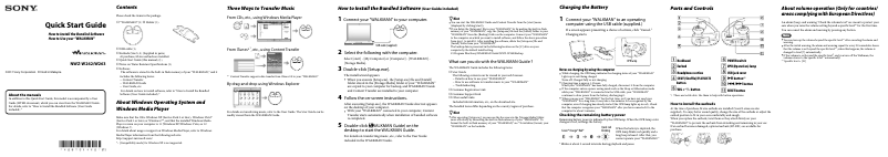 Imagen de la primera página del manual del dispositivo Walkman NWZ-W262